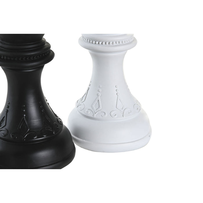 Figură Decorativă DKD Home Decor Alb Negru Piese de Șah 12 x 12 x 25,5 cm (4 Unități)