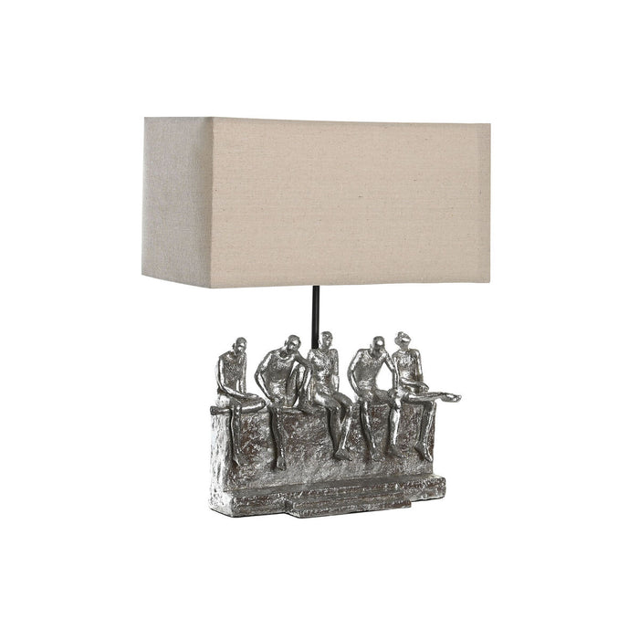 Lampă de masă DKD Home Decor 36 x 21,5 x 43 cm Argintiu Bej Metal Rășină 220 V 50 W