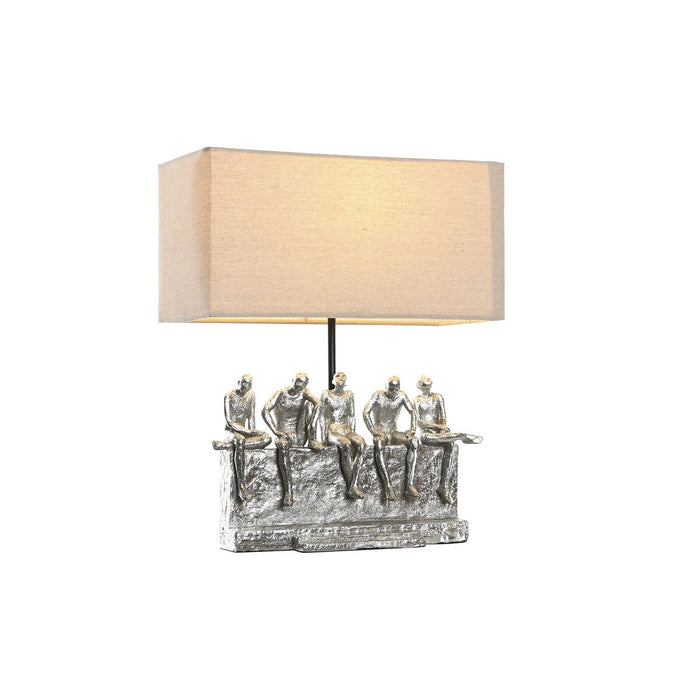 Lampă de masă DKD Home Decor 36 x 21,5 x 43 cm Argintiu Bej Metal Rășină 220 V 50 W