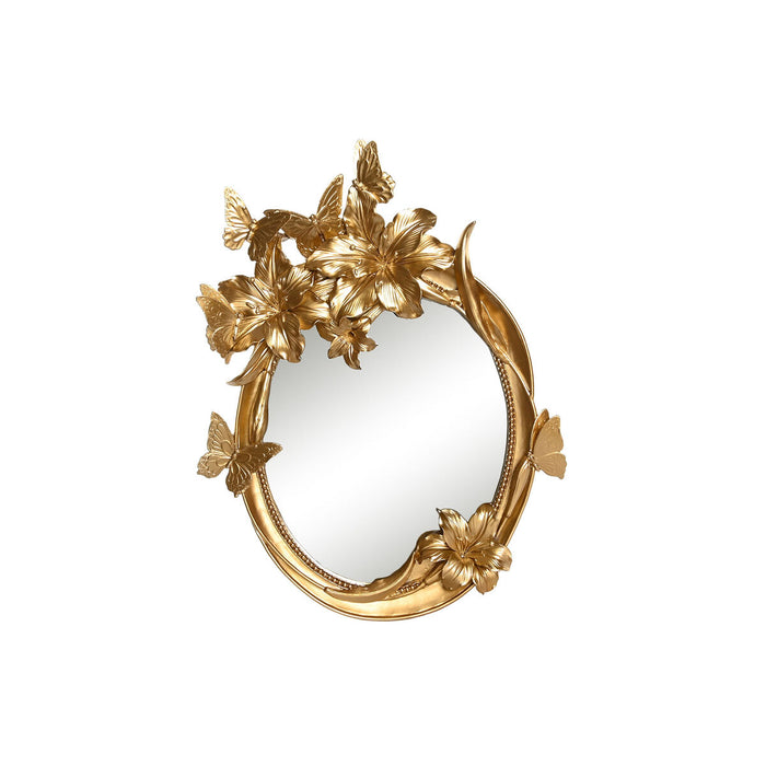 Oglindă de perete DKD Home Decor 35 x 4,7 x 46,5 cm Geam Auriu* Rășină Fluturi