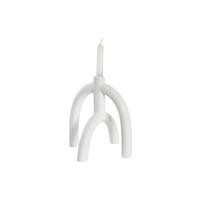 Candelabru DKD Home Decor Scandi 21,5 x 21,5 x 23 cm Alb Rășină