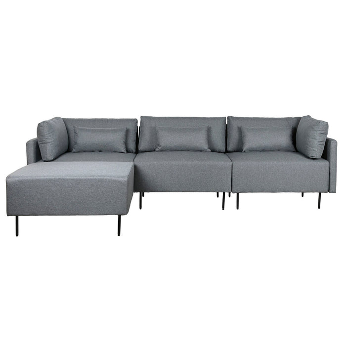 Canapea Șezlong DKD Home Decor Gri Metal Modern 276 x 152,5 x 84 cm