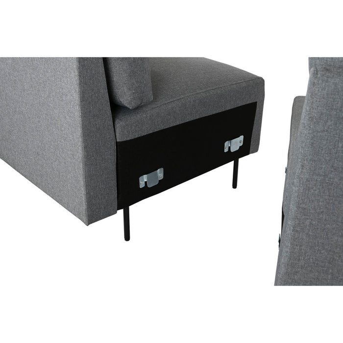 Canapea Șezlong DKD Home Decor Gri Metal Modern 276 x 152,5 x 84 cm