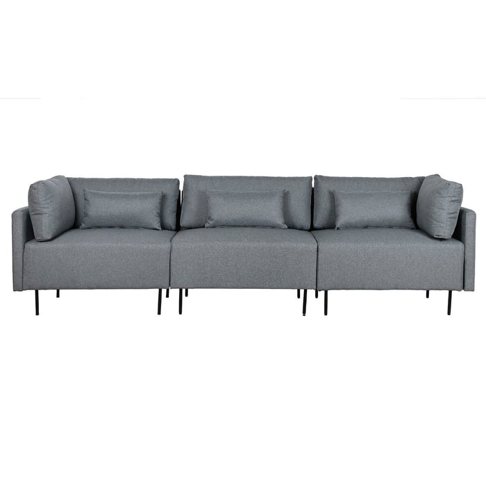 Canapea Șezlong DKD Home Decor Gri Metal Modern 276 x 152,5 x 84 cm