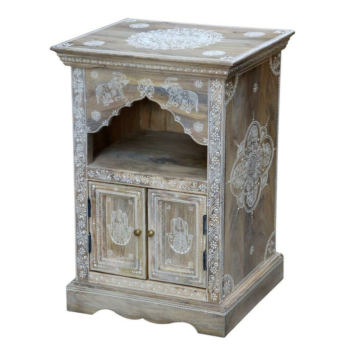 Noptieră DKD Home Decor Natural Lemn de mango Lemn MDF 48 x 36 x 74 cm