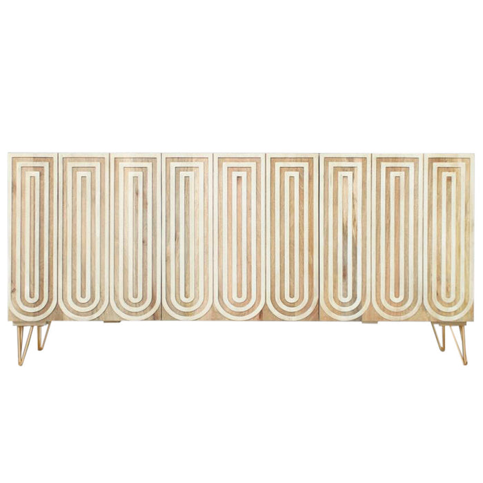 Servantă DKD Home Decor 160 x 38 x 75 cm Auriu* Lemn Alb Maro Deschis