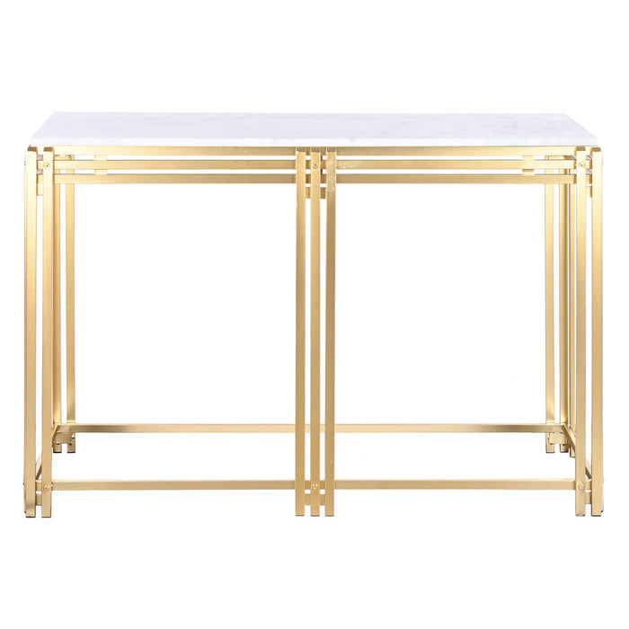 Consolă DKD Home Decor Alb Auriu* Metal Marmură 120 x 40 x 81,5 cm