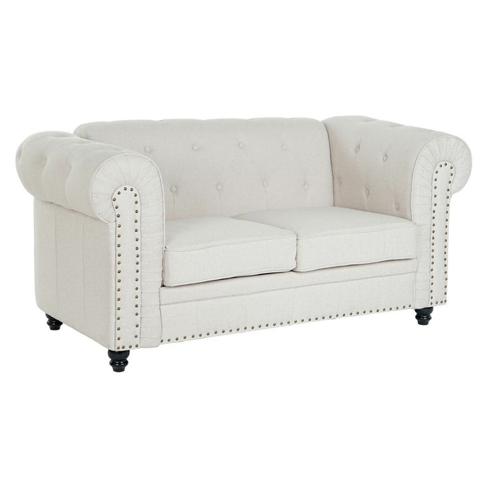 Canapea DKD Home Decor Alb Crem Lemn Vintage 162 x 84 x 77 cm