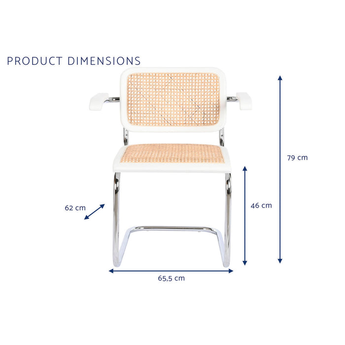 Scaun fără picioare DKD Home Decor Alb Argintiu Natural 65,5 x 62 x 79 cm