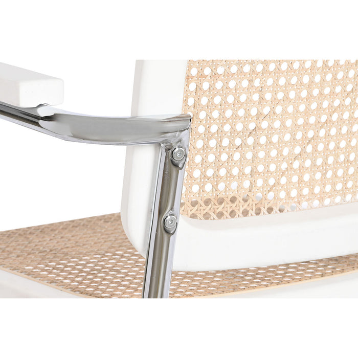 Scaun fără picioare DKD Home Decor Alb Argintiu Natural 65,5 x 62 x 79 cm