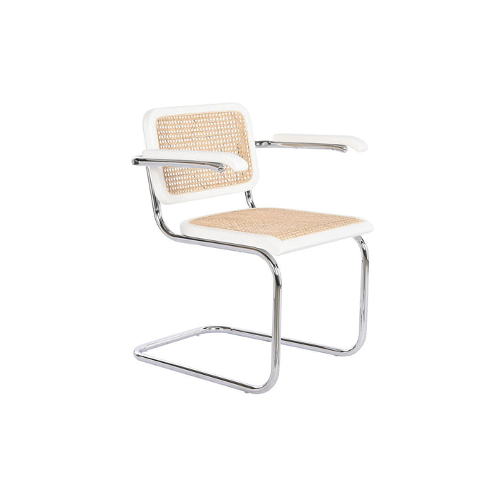Scaun fără picioare DKD Home Decor Alb Argintiu Natural 65,5 x 62 x 79 cm