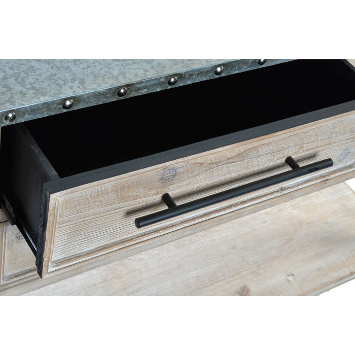 Mobilă Laterală DKD Home Decor Natural Lemn Aluminiu 120,5 x 34,5 x 86 cm