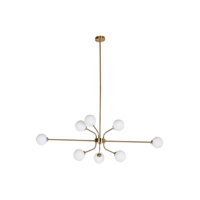 Lustră DKD Home Decor Alb Auriu* Metal Geam 9 W 110 x 38 x 38 cm