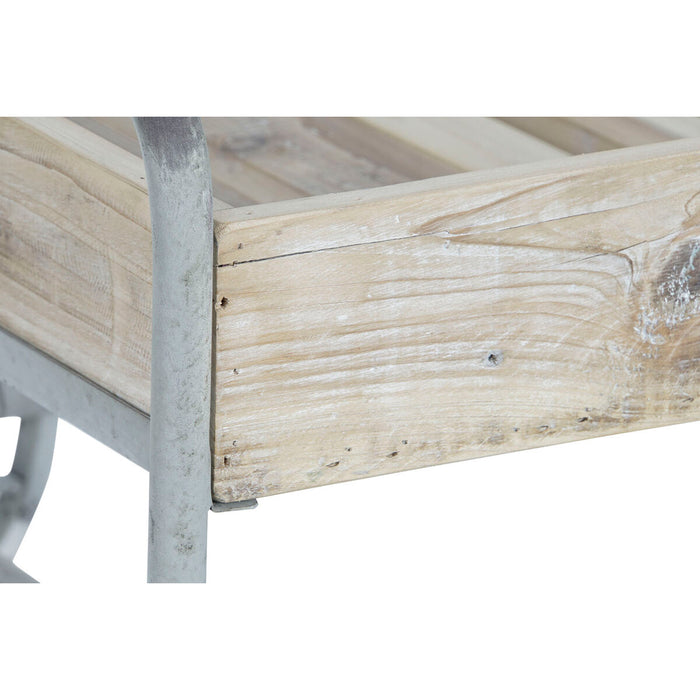 Masa laterală DKD Home Decor Gri Natural Metal Brad Lemn de brad 110 x 67 x 46 cm