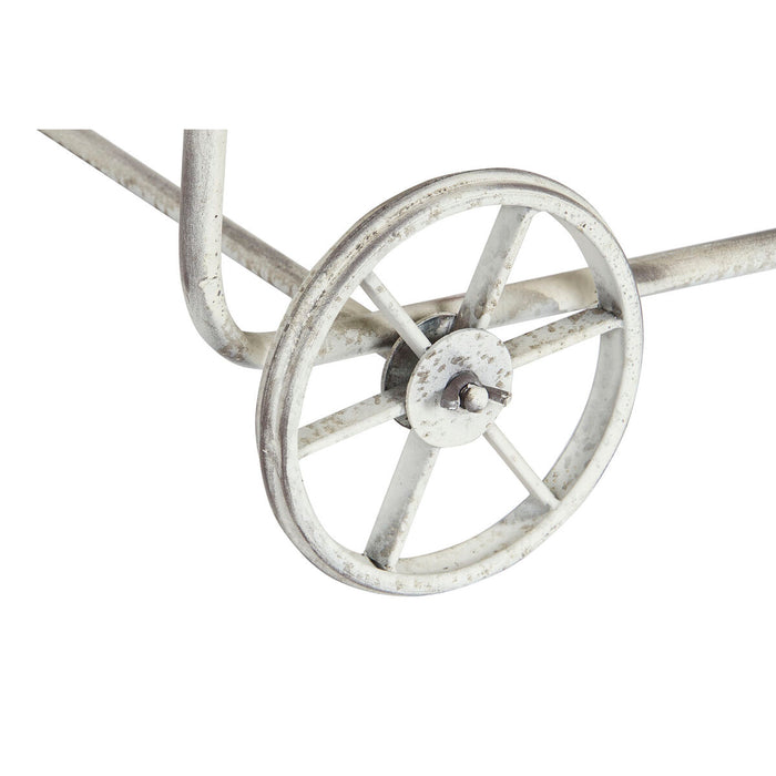 Servírovací vozík DKD Home Decor Alb Natural Metal Brad Lemn de brad 70 x 46 x 88 cm