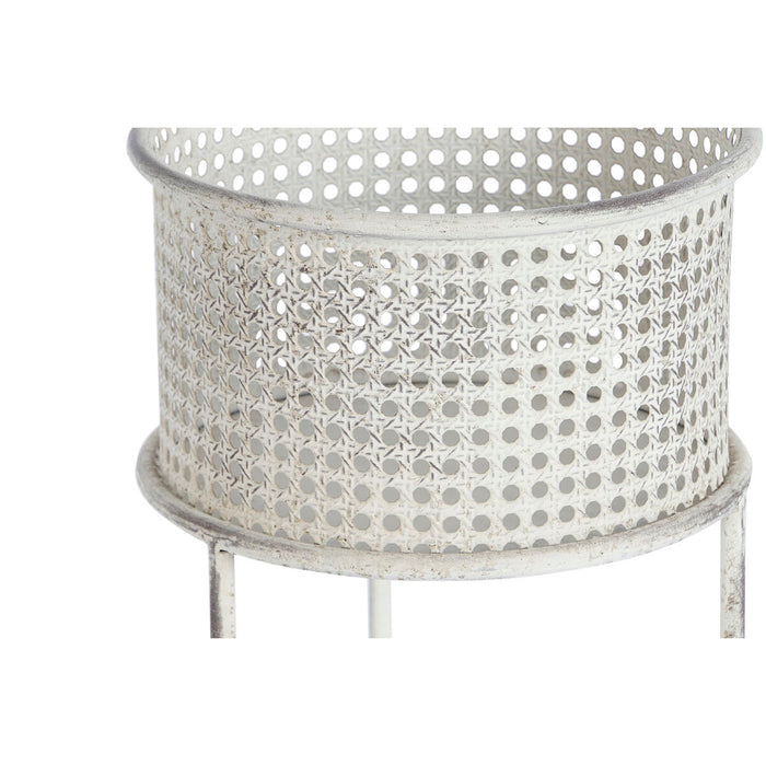 Set de jardiniere DKD Home Decor 33 x 33 x 70 cm Gri Metal Alb Vintage