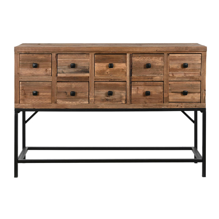 Consolă DKD Home Decor Negru Maro închis Metal Brad Lemn Reciclat 120 x 34,5 x 85 cm