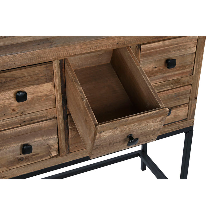 Consolă DKD Home Decor Negru Maro închis Metal Brad Lemn Reciclat 120 x 34,5 x 85 cm