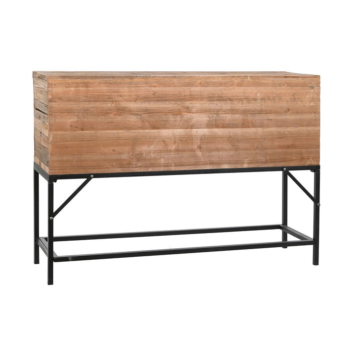 Consolă DKD Home Decor Negru Maro închis Metal Brad Lemn Reciclat 120 x 34,5 x 85 cm