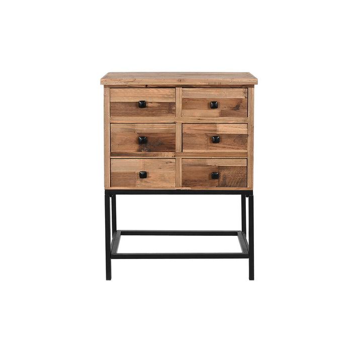 Dulap cu Sertare DKD Home Decor 63 x 34,5 x 85 cm Brad Negru Metal Maro închis