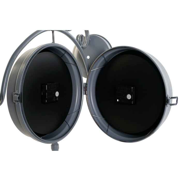 Ceas de Perete DKD Home Decor 43 x 14,5 x 47 cm Geam Gri Auriu* Fier Tradiţional (2 Unități)