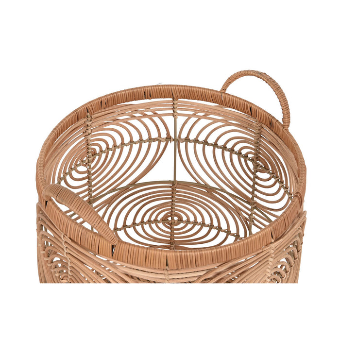 Set de Coșuri DKD Home Decor Natural Maro Deschis Tropical 40 x 40 x 47 cm
