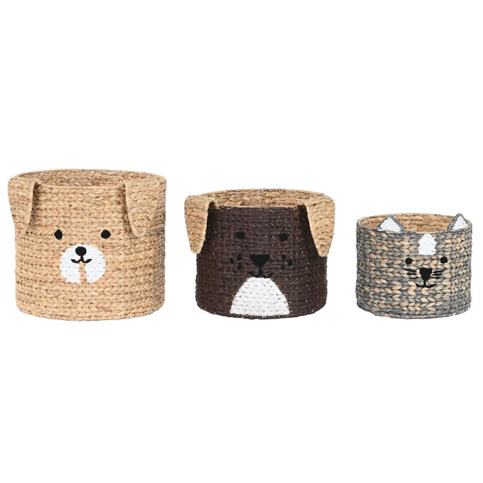 Set de Coșuri DKD Home Decor 40 x 40 x 37 cm animale
