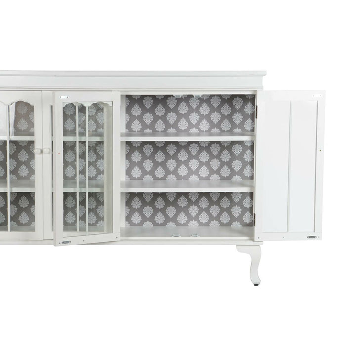 Servantă DKD Home Decor Alb Geam Brad 142,5 x 40,5 x 101,5 cm