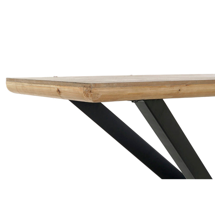 Masa laterală DKD Home Decor Maro Negru Natural Metal Brad 120 x 40 x 80 cm