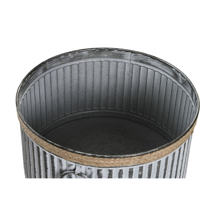 Set de jardiniere DKD Home Decor Maro Gri Metal Въже Vintage Uzat 38 x 38 x 21 cm