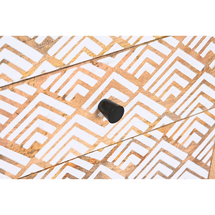 Noptieră DKD Home Decor Natural Alb Lemn de mango 45 x 40 x 60 cm