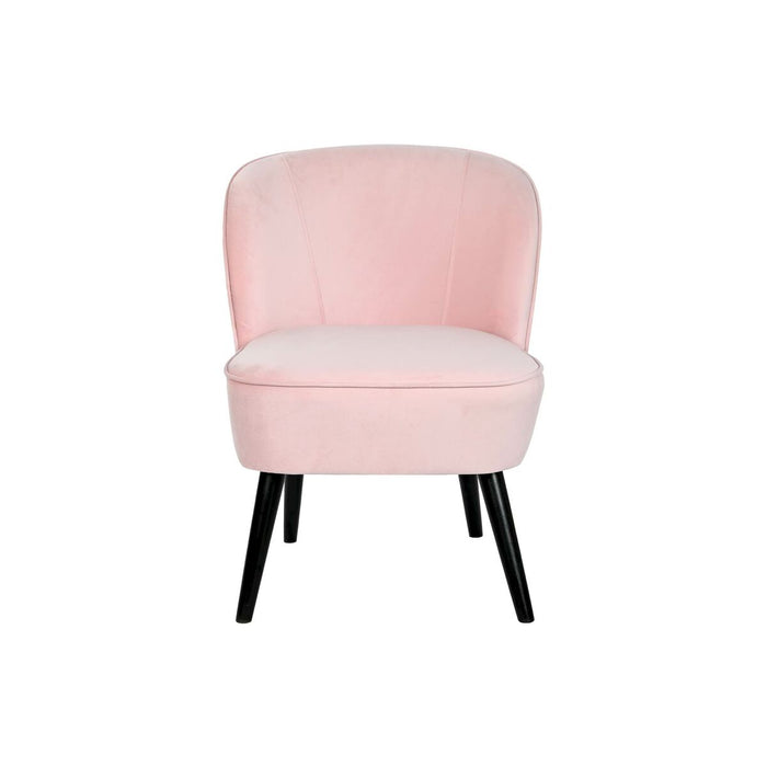 Fotoliu DKD Home Decor Negru Roz deschis Lemn 60 x 70 x 78 cm