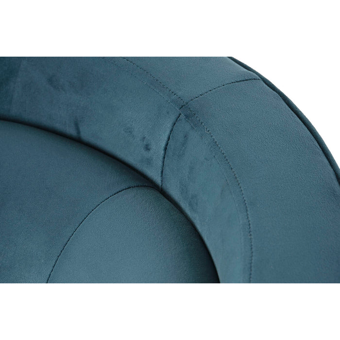 Fotoliu DKD Home Decor Albastru Natural Poliester Кадифе Lemn Metal 78 x 78 x 78 cm