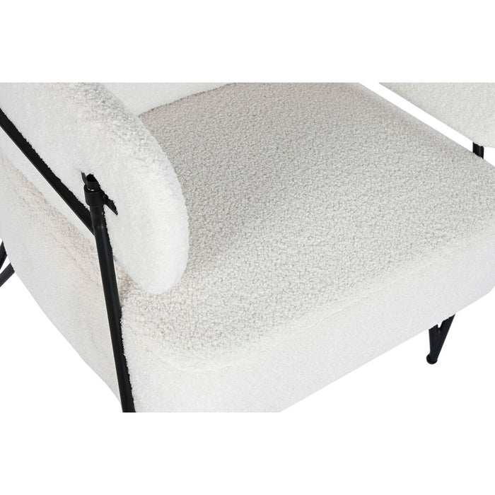 Fotoliu DKD Home Decor Alb Poliester Metal 70 x 67 x 86 cm