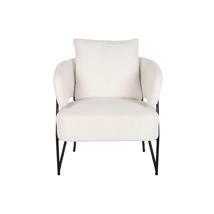 Fotoliu DKD Home Decor Alb Poliester Metal 70 x 67 x 86 cm