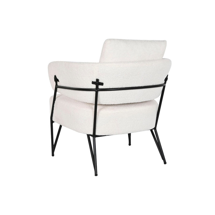 Fotoliu DKD Home Decor Alb Poliester Metal 70 x 67 x 86 cm