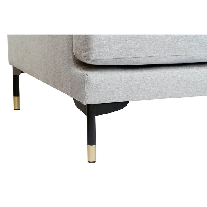 Canapea Șezlong DKD Home Decor Gri deschis Metal 250 x 160 x 85 cm