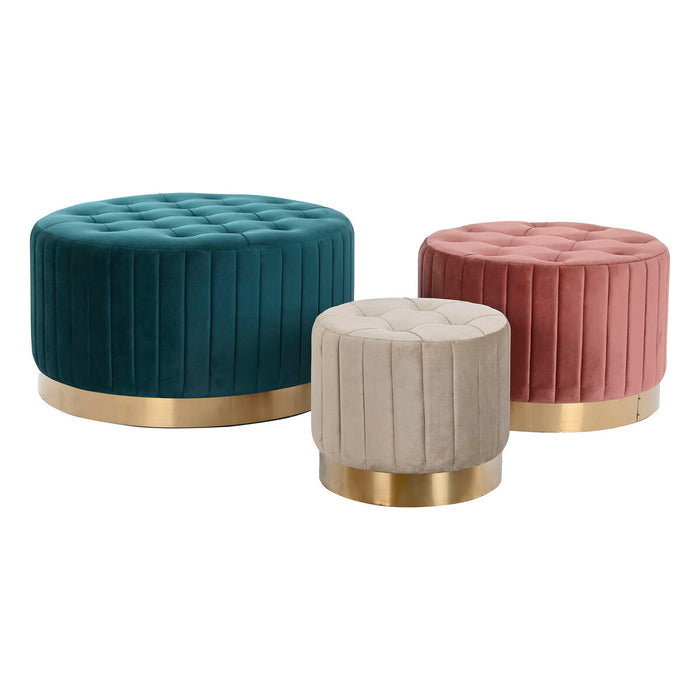 Suport pentru Picioare DKD Home Decor Verde Gri Bordo Auriu* Metal Кадифе 80 x 80 x 45 cm