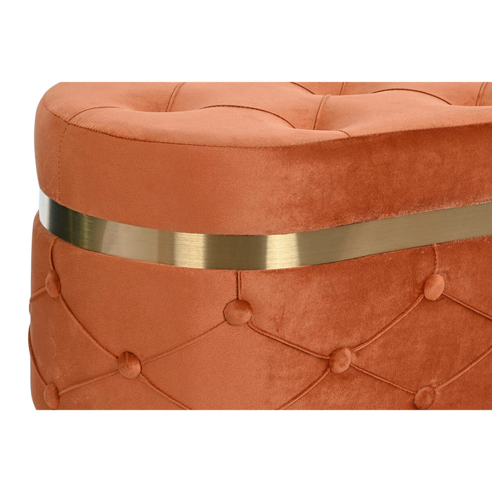 Banchetă DKD Home Decor Verde Portocaliu Auriu* Lemn MDF 80 x 47 x 43 cm (2 Unități)