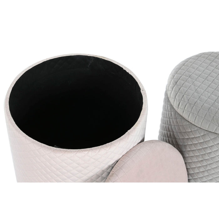 Suport pentru Picioare DKD Home Decor Gri Roz Lemn MDF 40 x 40 x 45 cm