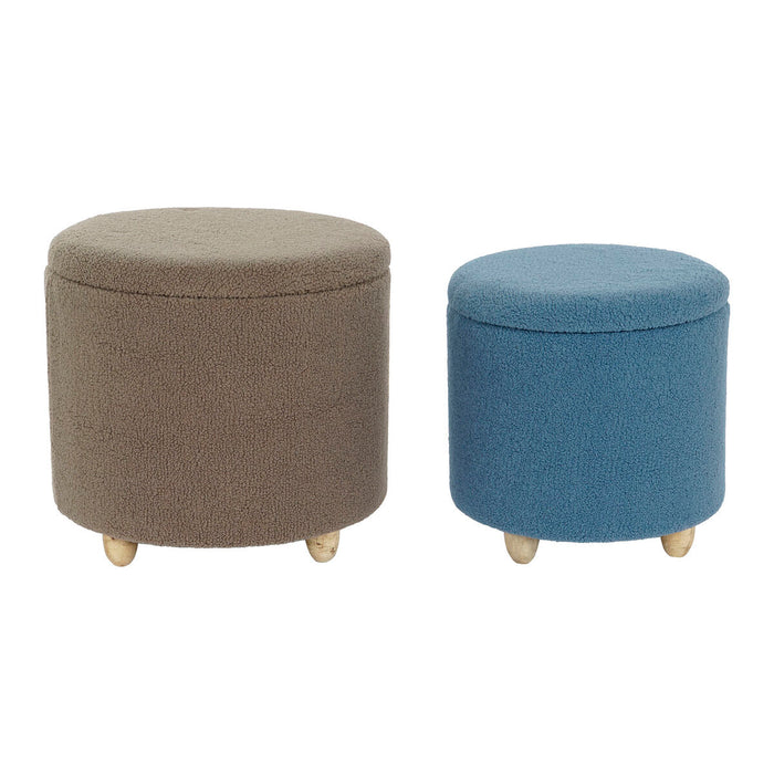 Suport pentru Picioare DKD Home Decor Lemn Poliester 50 x 50 x 45 cm