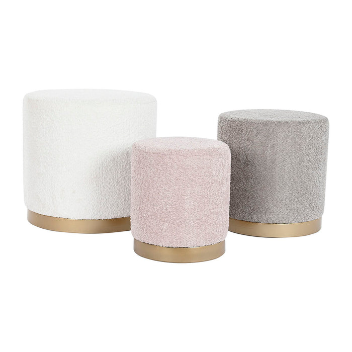 Suport pentru Picioare DKD Home Decor Alb Maro Roz Auriu* Lemn MDF 48 x 48 x 45 cm