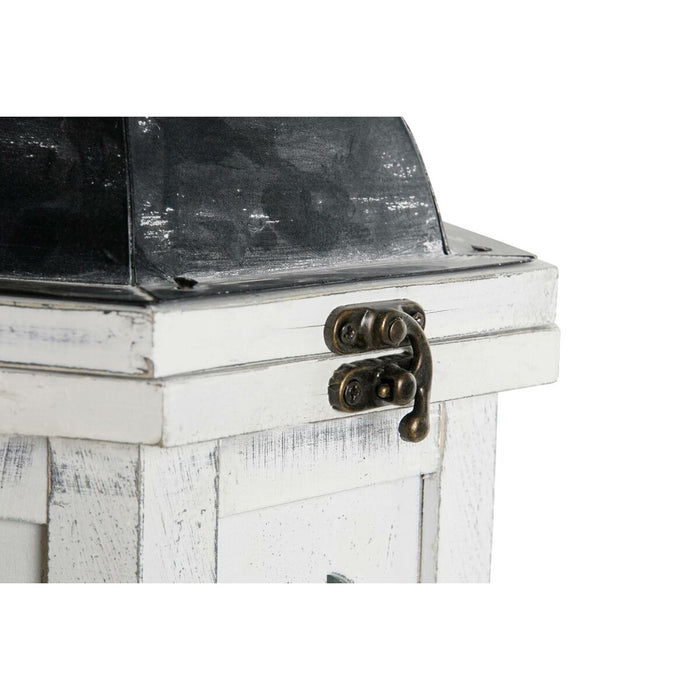 Lucerna DKD Home Decor Finisaj învechit Alb Gri închis Lemn Geam 19 x 17 x 39 cm