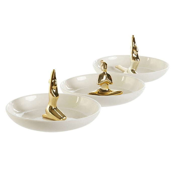 Suporturi pentru depozitarea articolelor din buzunare DKD Home Decor Ceramică 11 x 11 x 6,5 cm (3 Unități)