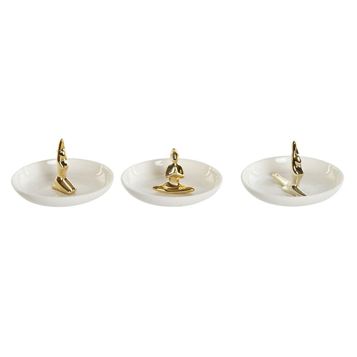 Suporturi pentru depozitarea articolelor din buzunare DKD Home Decor Ceramică 11 x 11 x 6,5 cm (3 Unități)