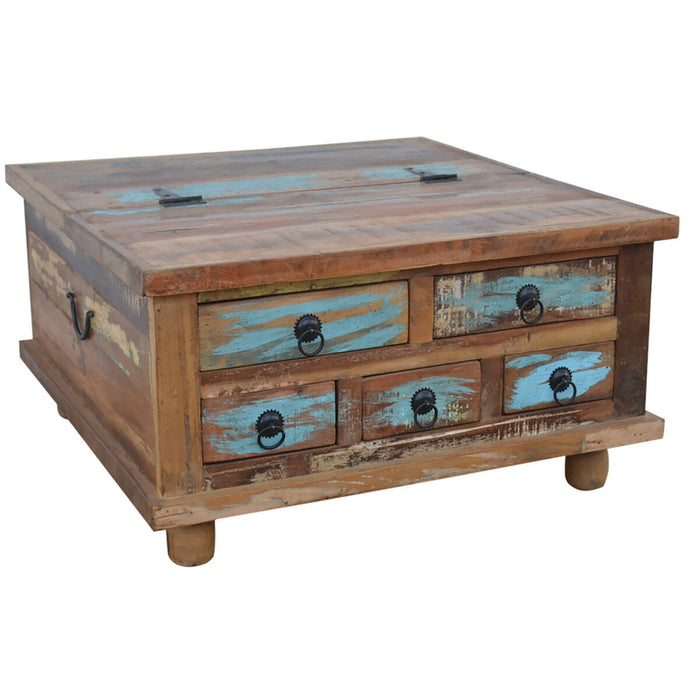 Masa de Cafea DKD Home Decor 70 x 70 x 38 cm Metal Lemn de mango