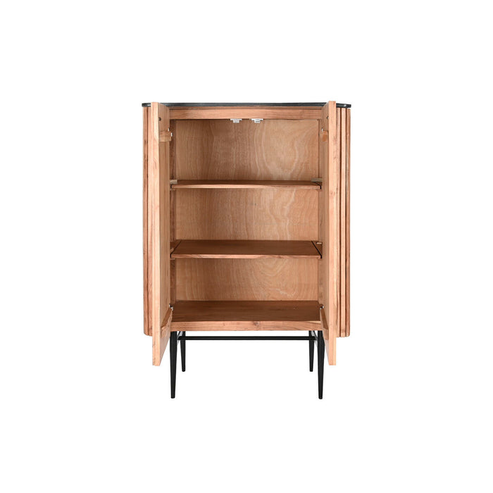 Servantă DKD Home Decor Maro Negru Natural Marmură Salcâm 85 x 45 x 130 cm