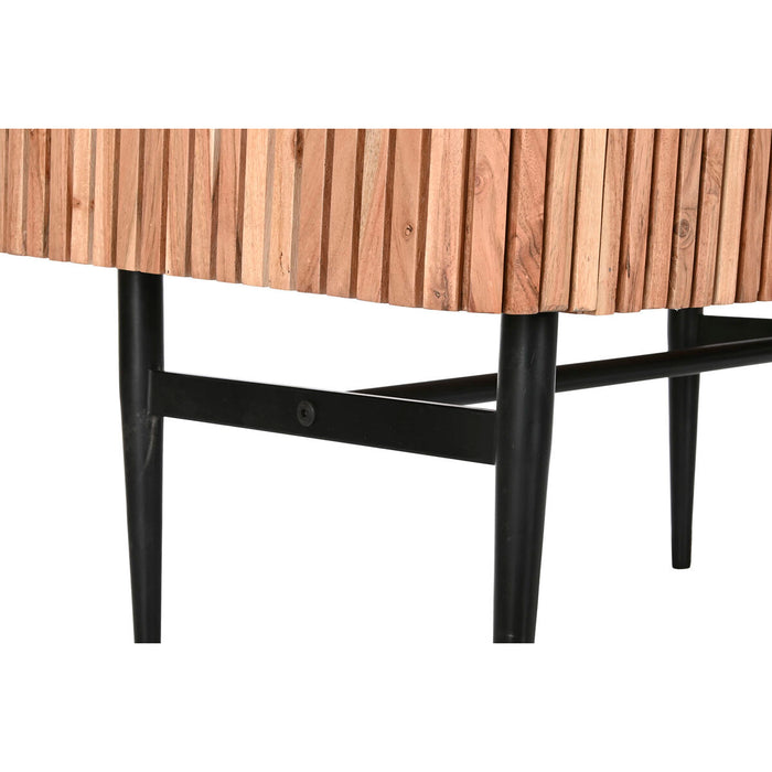 Servantă DKD Home Decor Maro Negru Natural Marmură Salcâm 85 x 45 x 130 cm