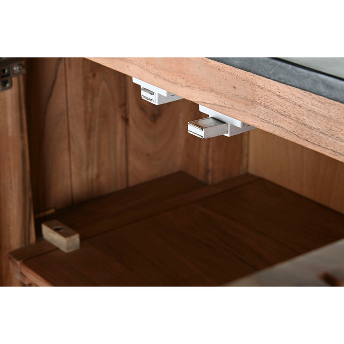 Servantă DKD Home Decor Maro Negru Natural Marmură Salcâm 85 x 45 x 130 cm