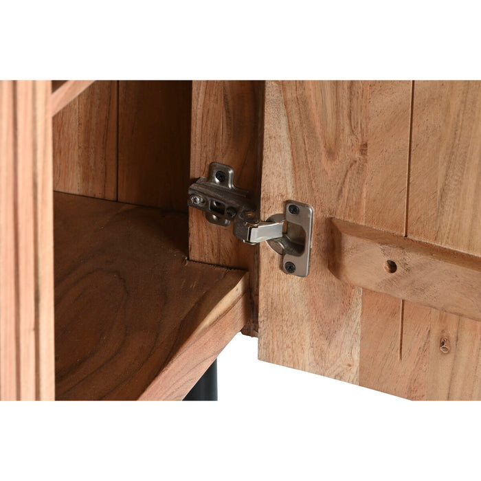 Servantă DKD Home Decor Maro Negru Natural Marmură Salcâm 85 x 45 x 130 cm